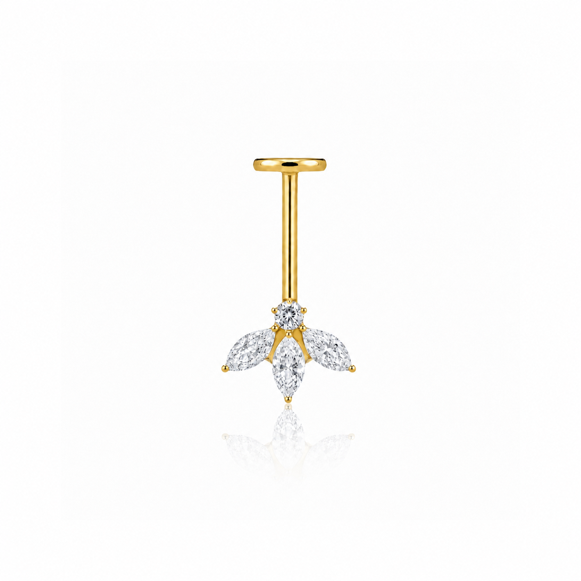 18K V-Gold Flower Fan Hidden Helix