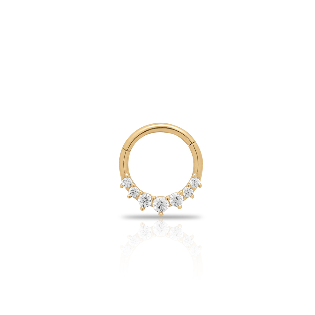 14kt Gold 7 Prong Set Hinged Ring