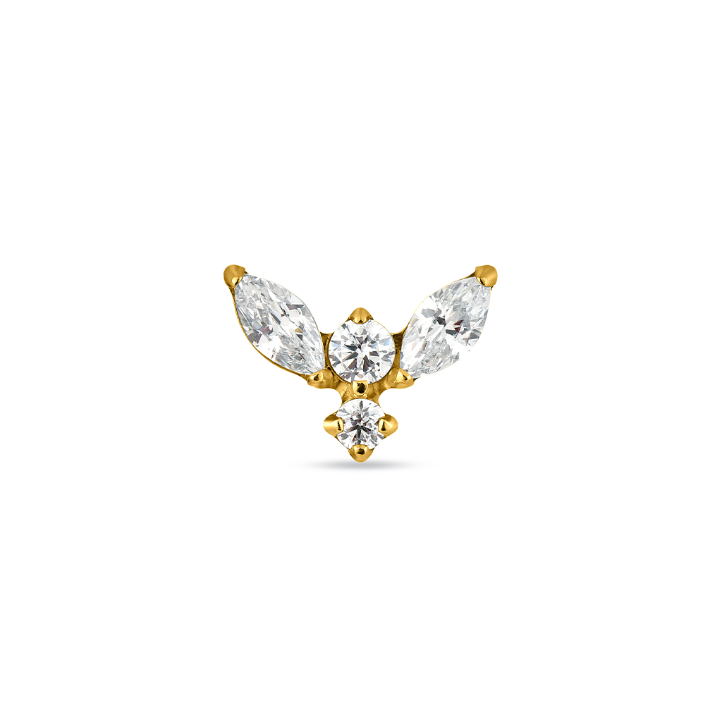 18k V-Gold Angel Flatback