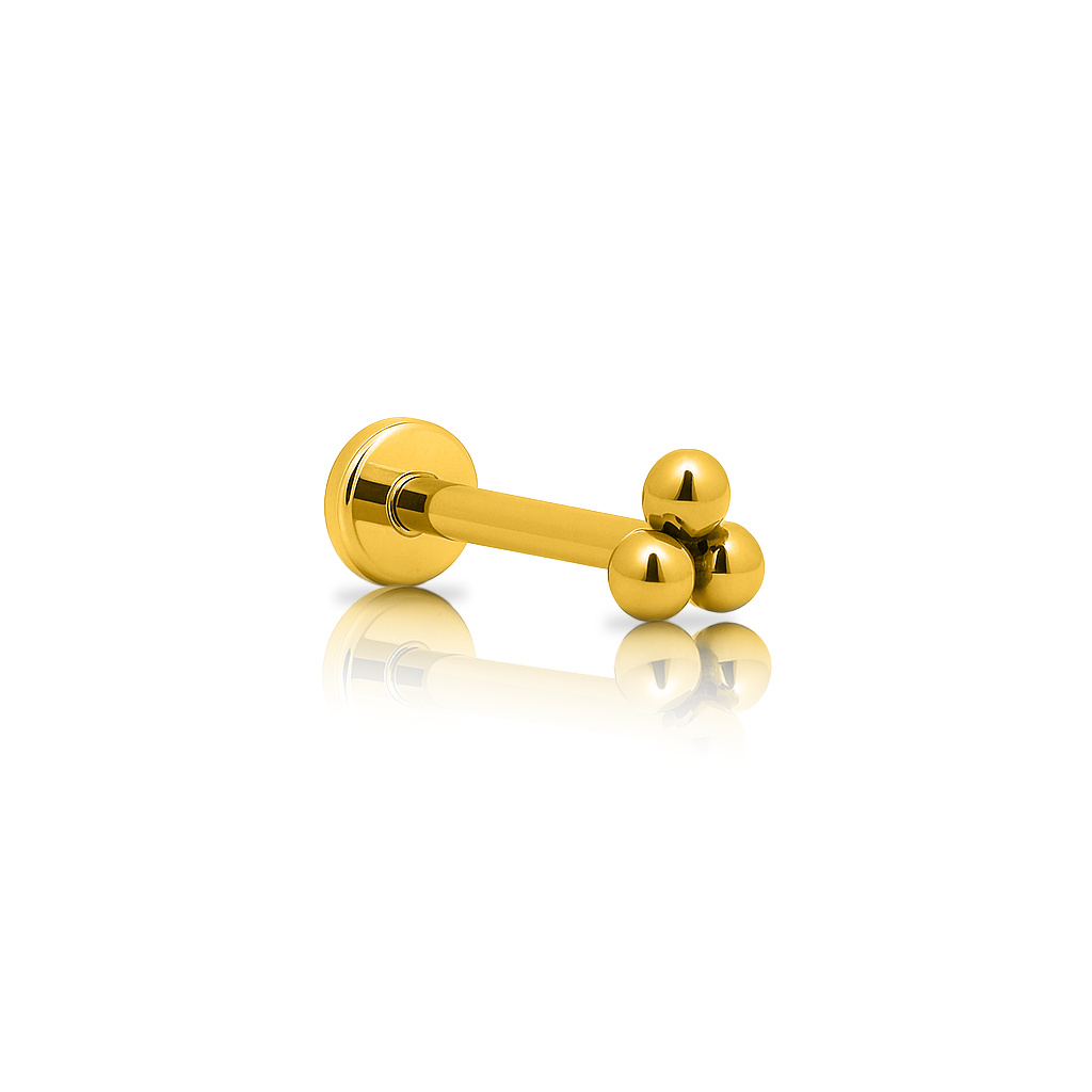 18k V-Gold Trio Ball Flatback