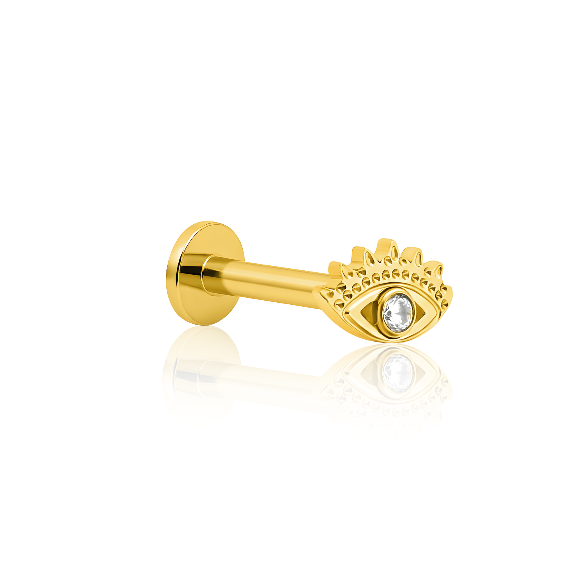 18k V-Gold Jewelled Eye Flatback
