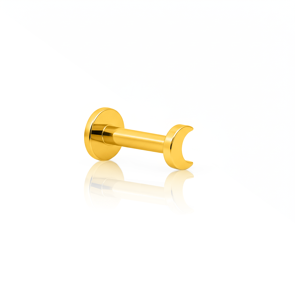 18k V-Gold Moon Mini Flatback