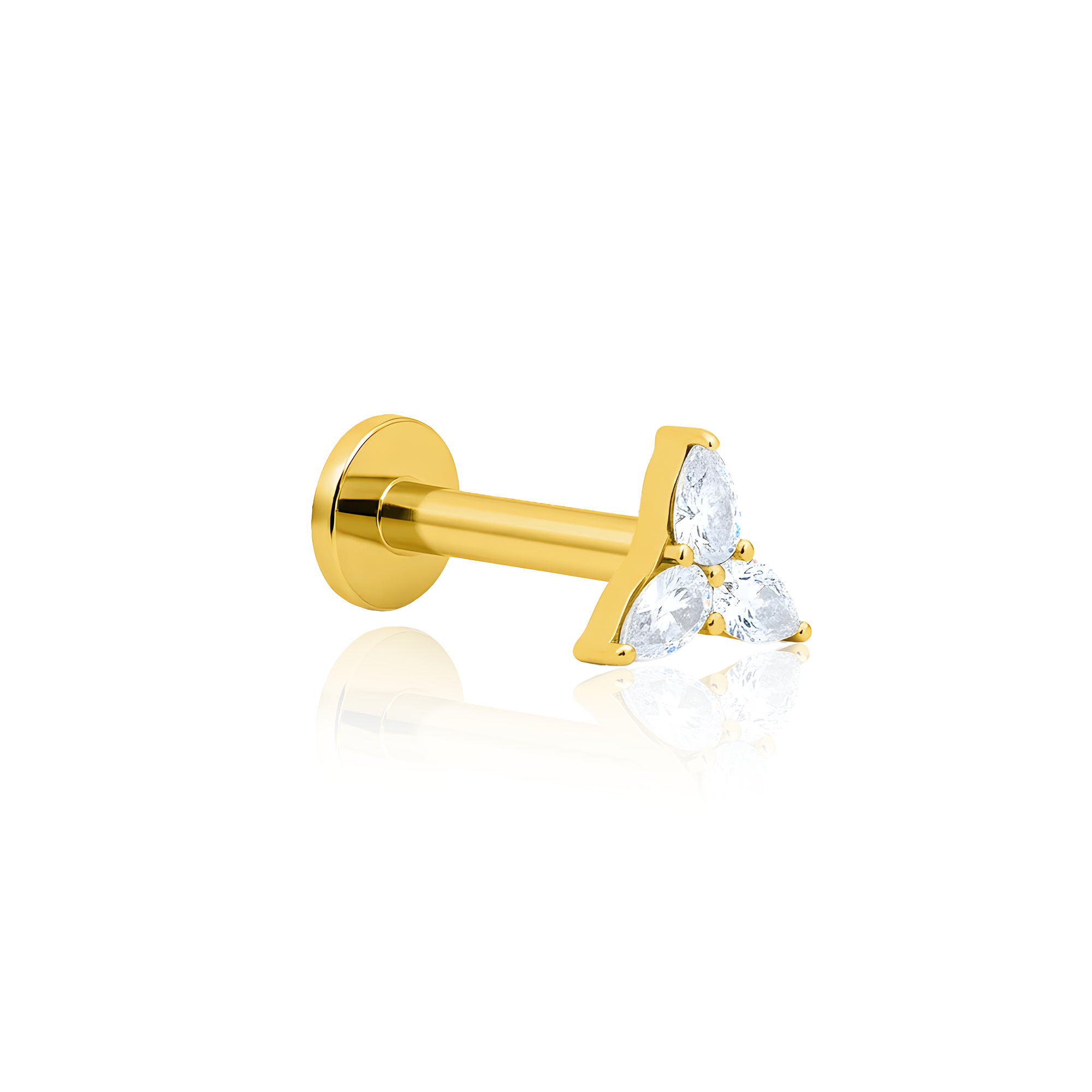 18k V-Gold Triforce Flatback