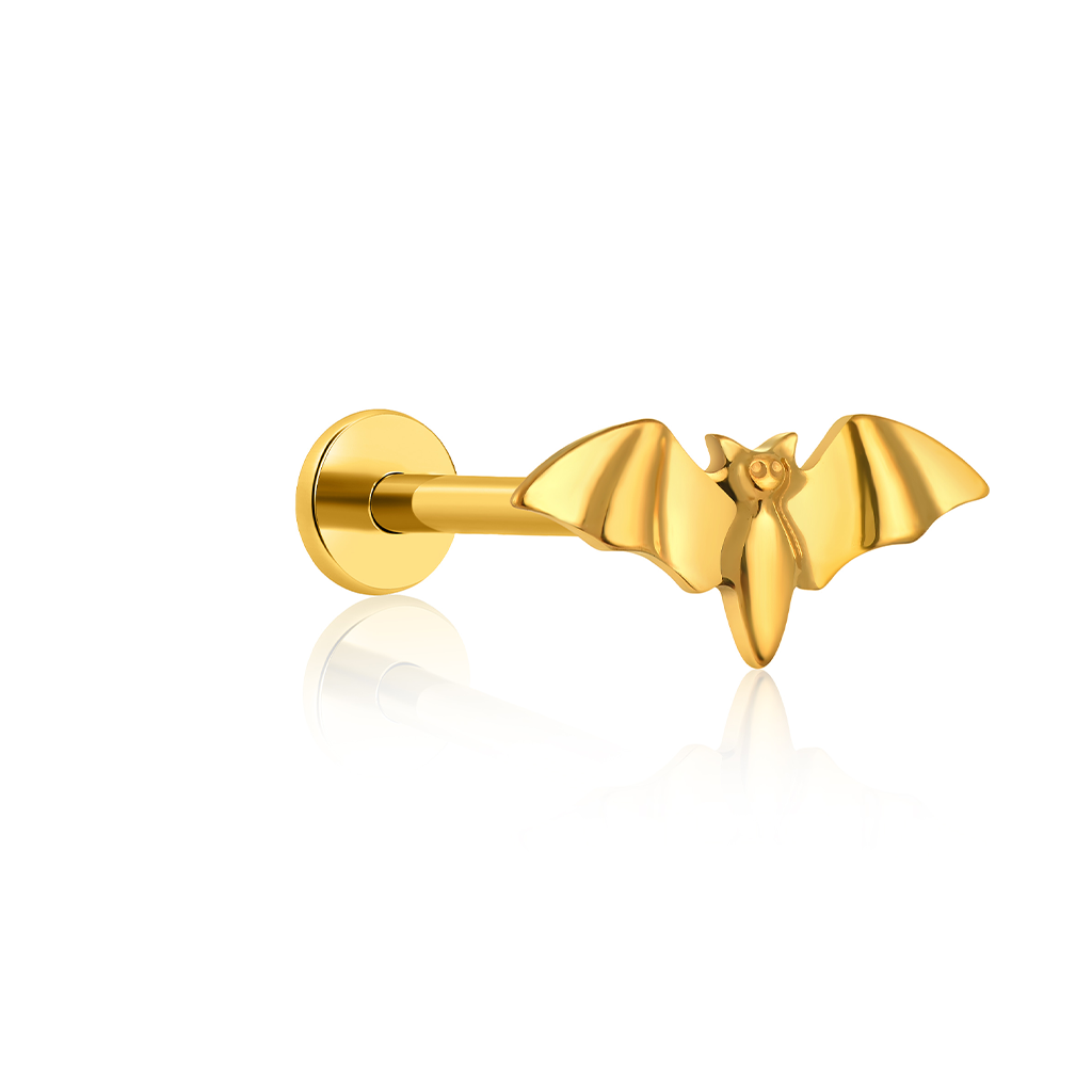 18k V-Gold Bat Flatback