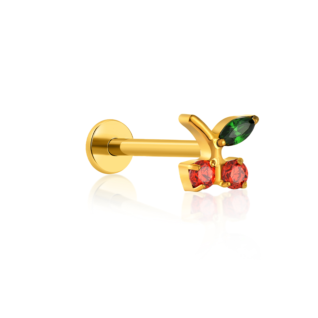 18k V-Gold Cherry Flatback