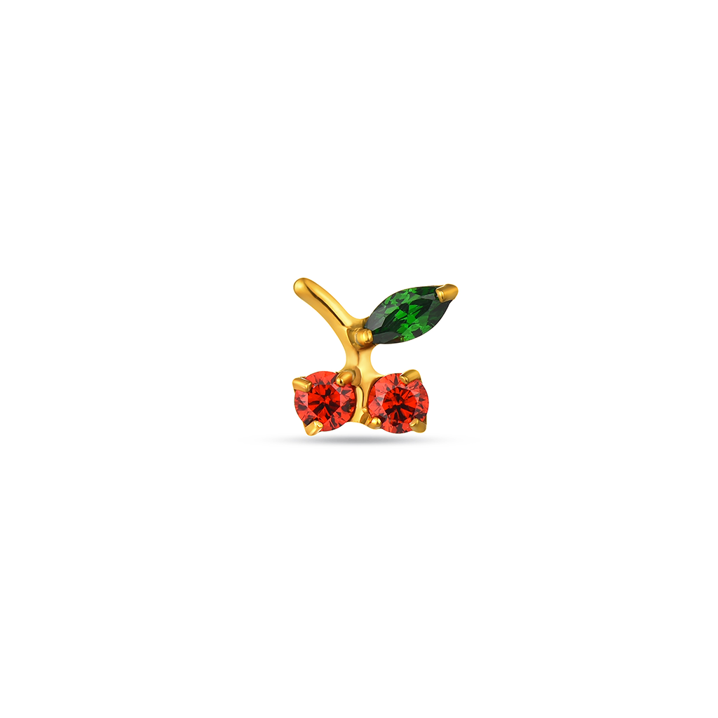 18k V-Gold Cherry Flatback