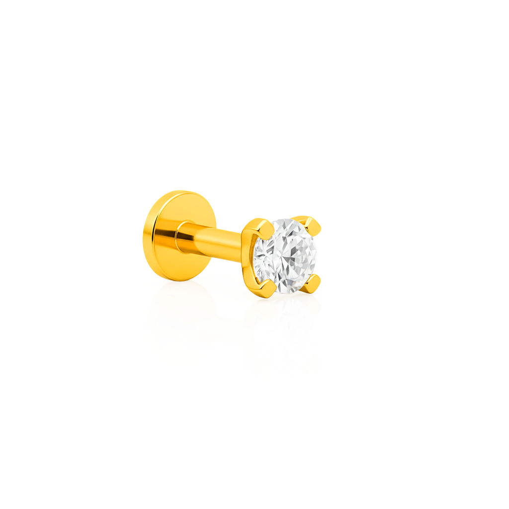 18k V-Gold Prong Set Crystal Flatback