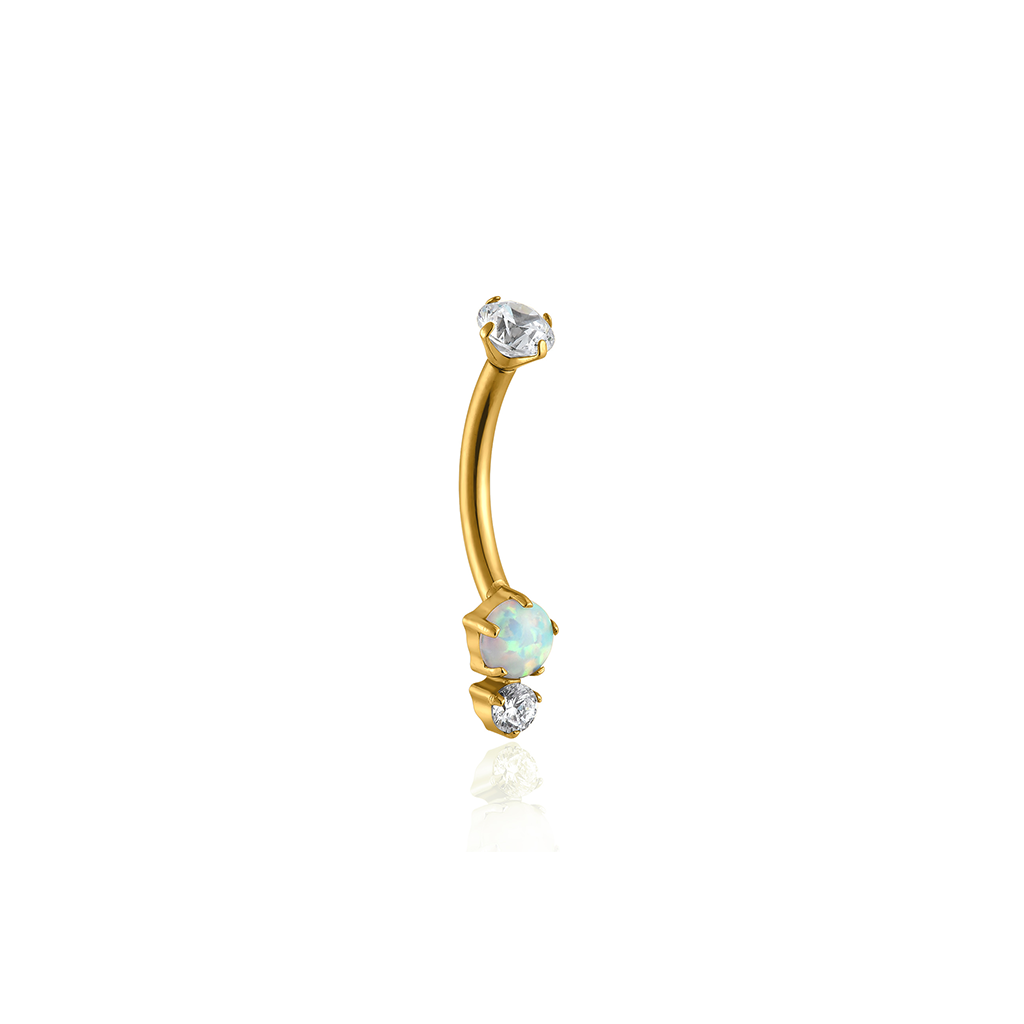 18kt V-Gold Duo Navel Bar