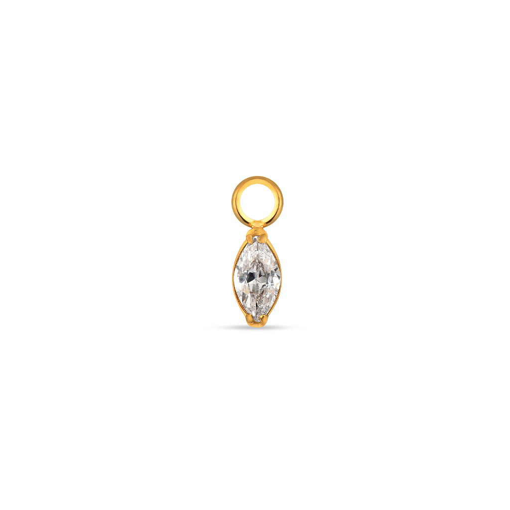 18K V-Gold Marquise Charm