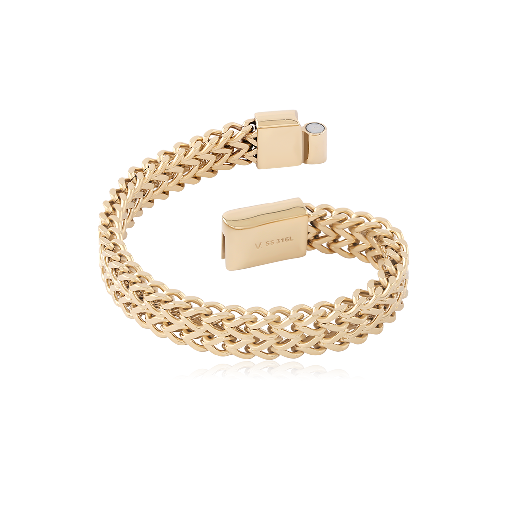 18k V-Gold Bracelet Double Franco