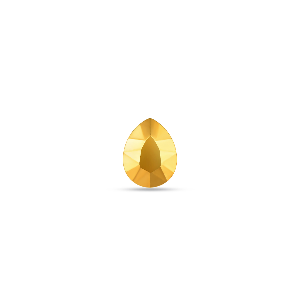 18k V-Gold Faceted Tear Flatback