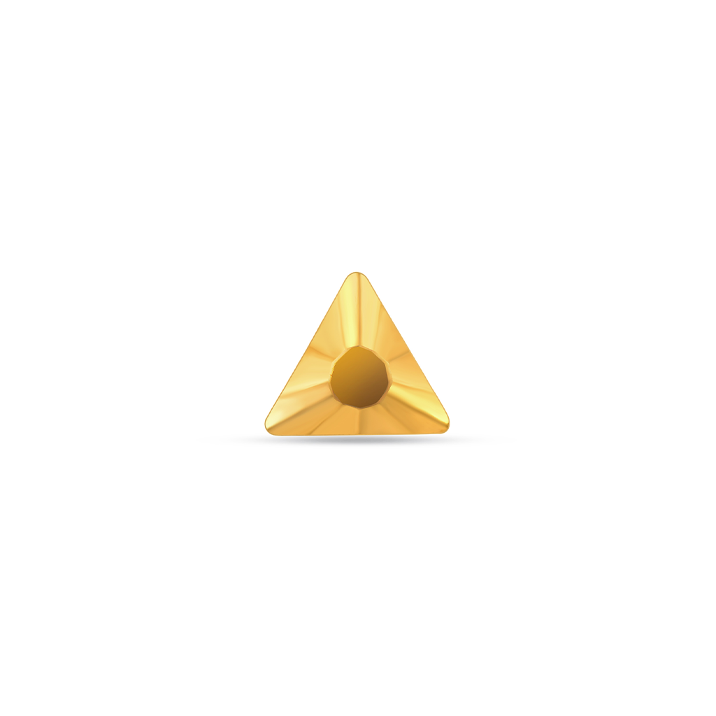 18k V-Gold Faceted Triangle Flatback