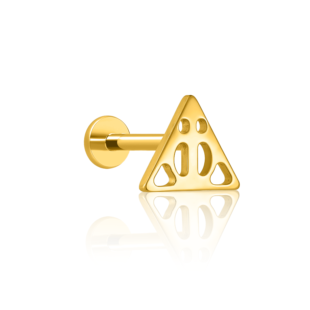 18k V-Gold Deathly Hallows Flatback
