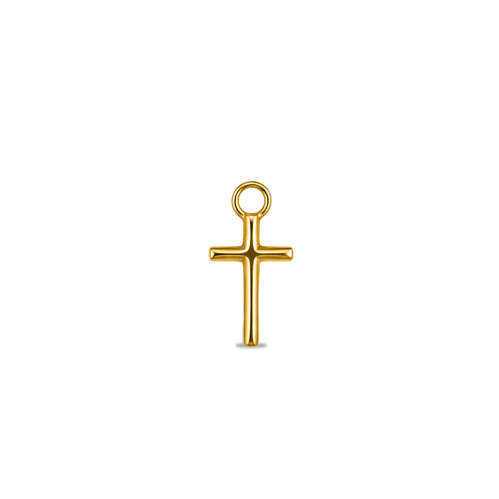 18k V-Gold Cross Charm
