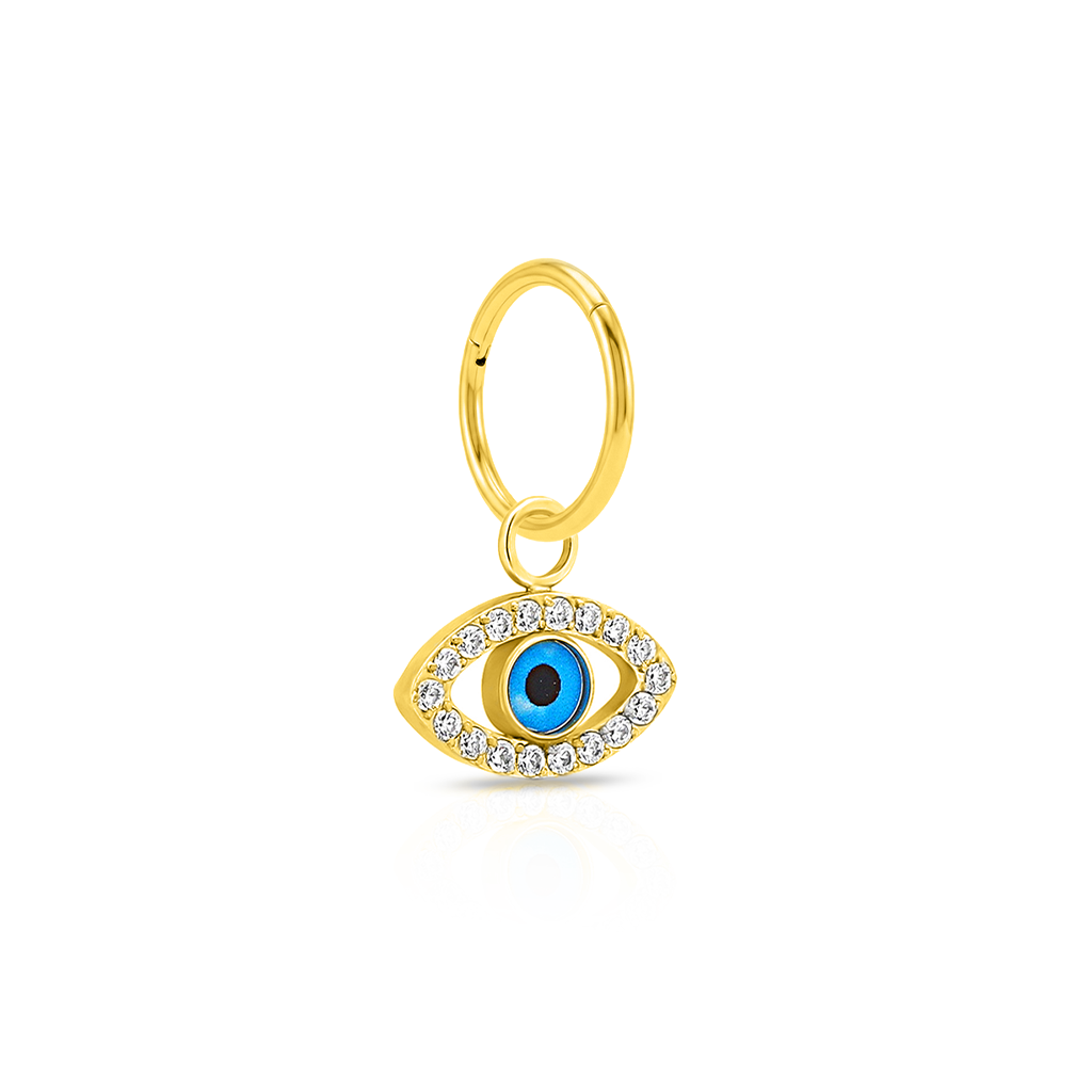 18k V-Gold Crystal Eye Charm