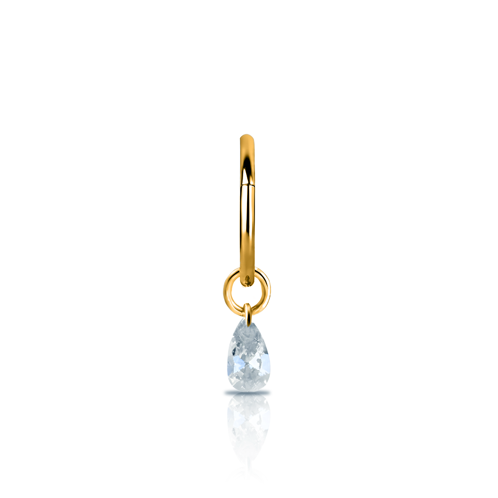 18k V-Gold Crystal Charm