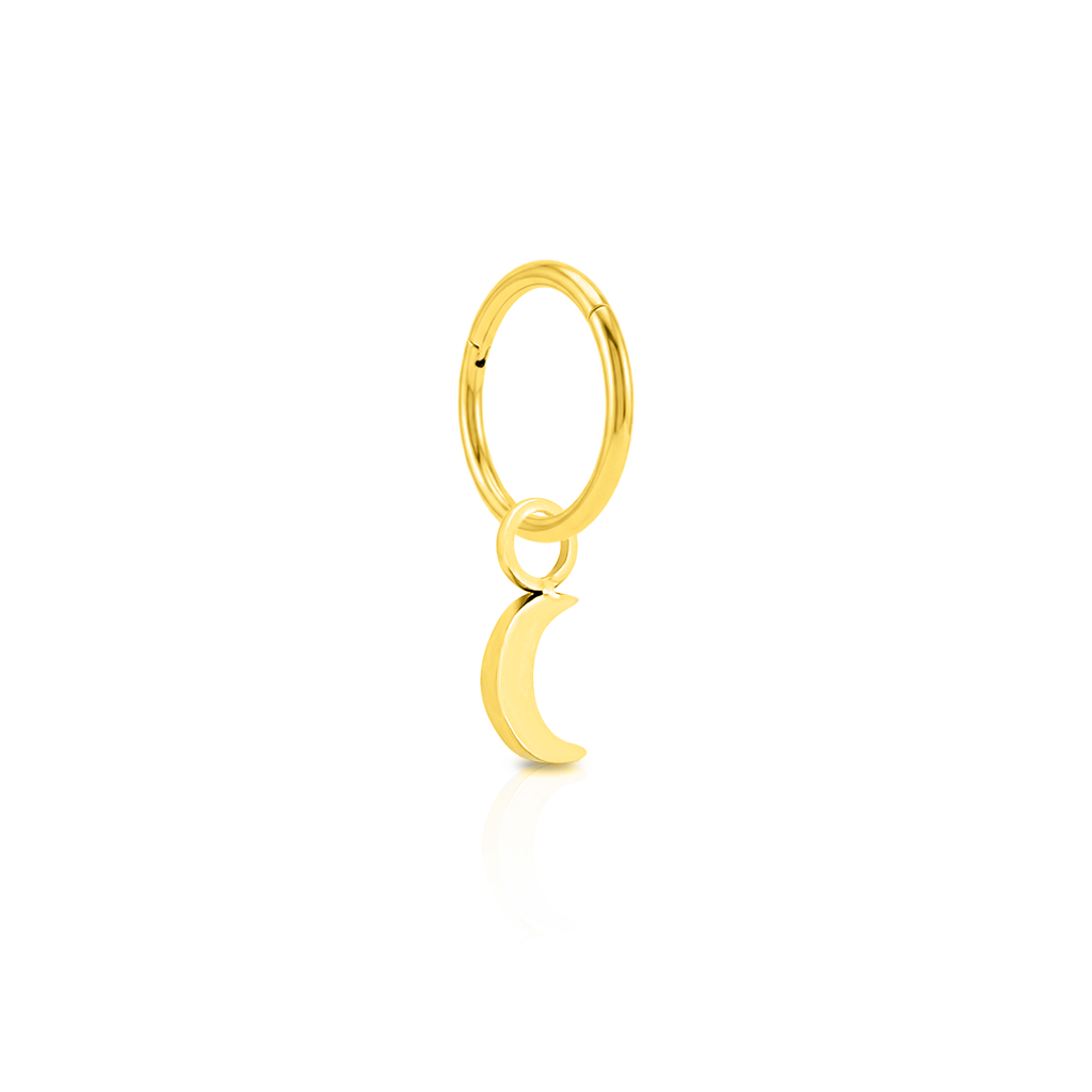 18k V-Gold Moon Charm