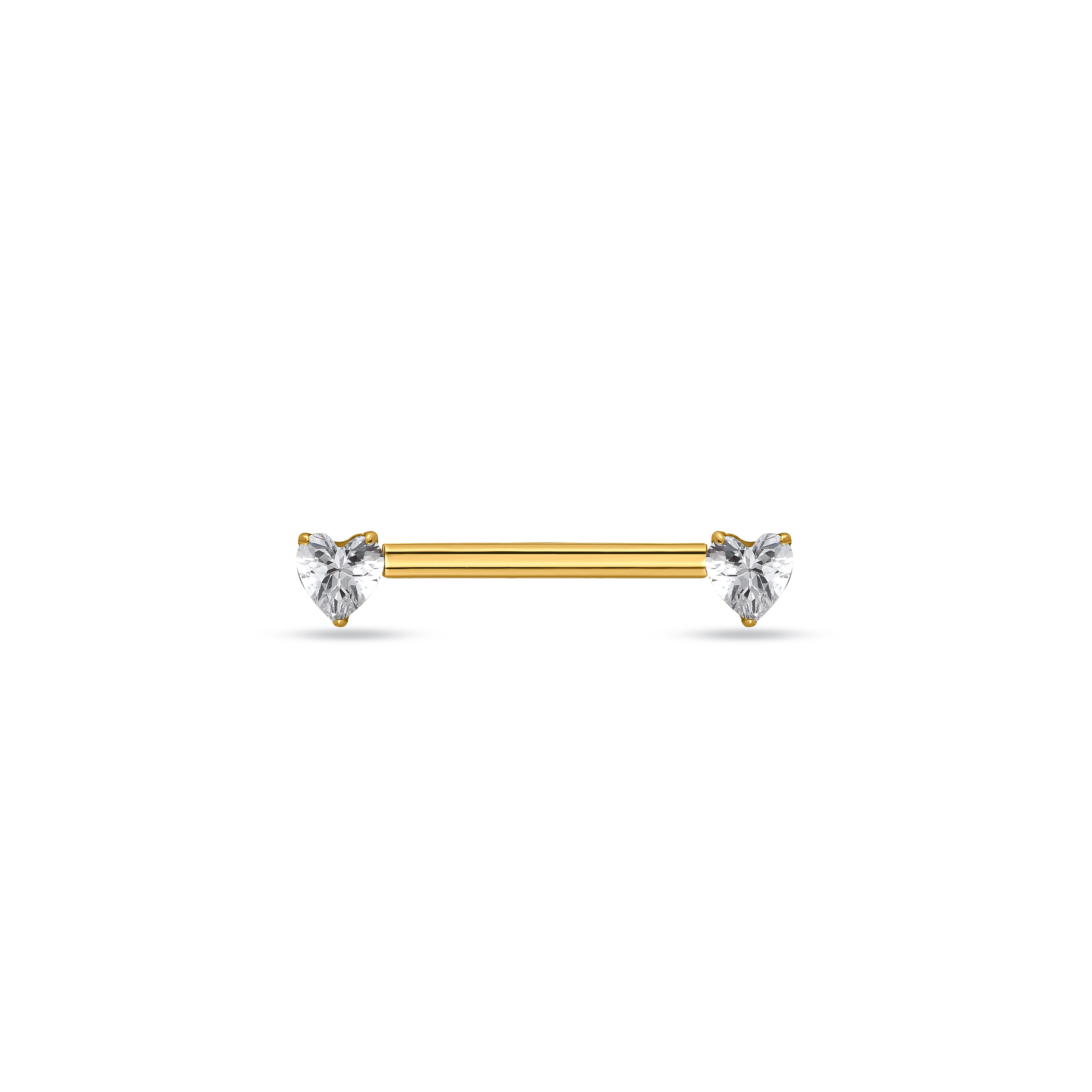 18k V-Gold Heart Nipple Bar