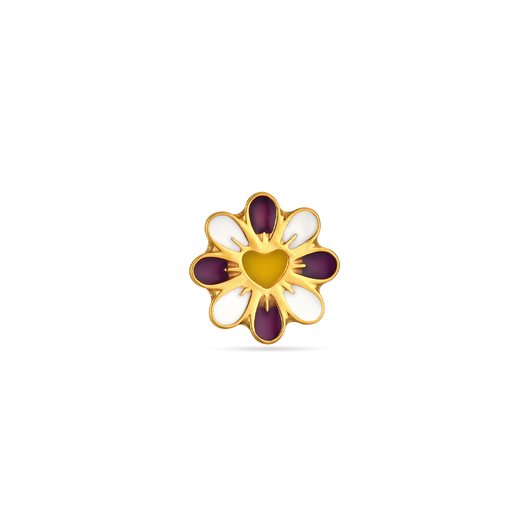 18k V-Gold Lily Enamel Flatback
