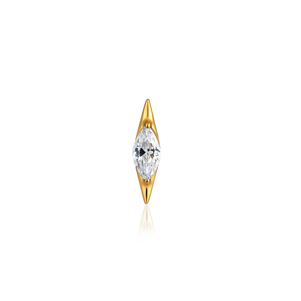 18k V-Gold Marquette Flatback