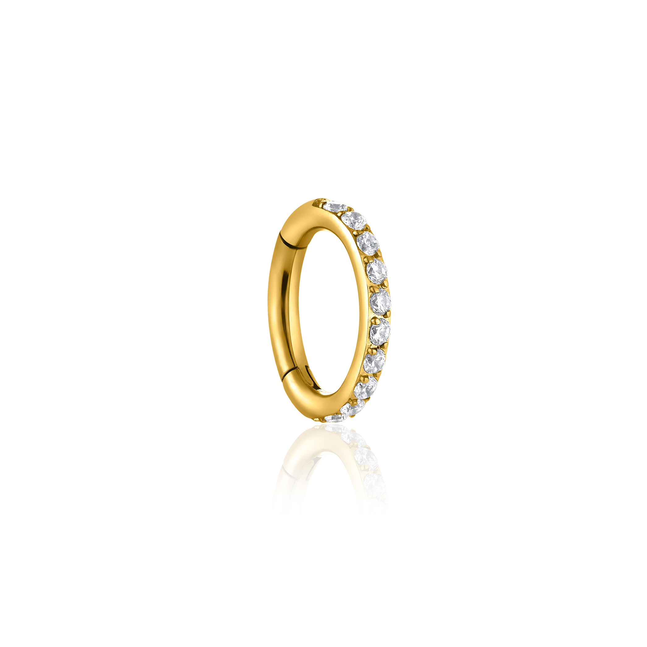18k V-Gold Crystal Navel Clicker