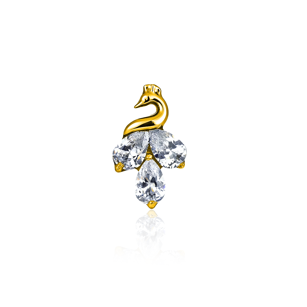 18k V-Gold Peacock Flatback