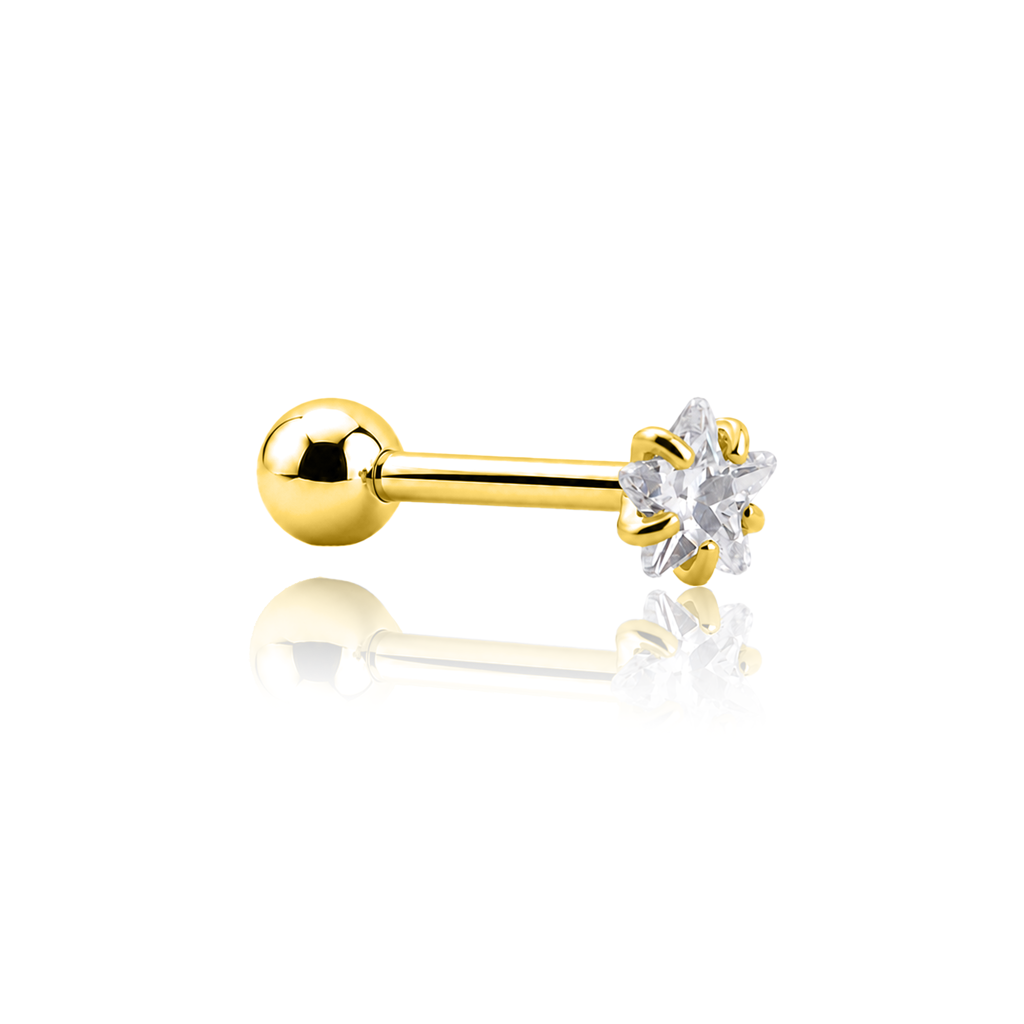 V-Gold Claw Set Crystal Star Barbell