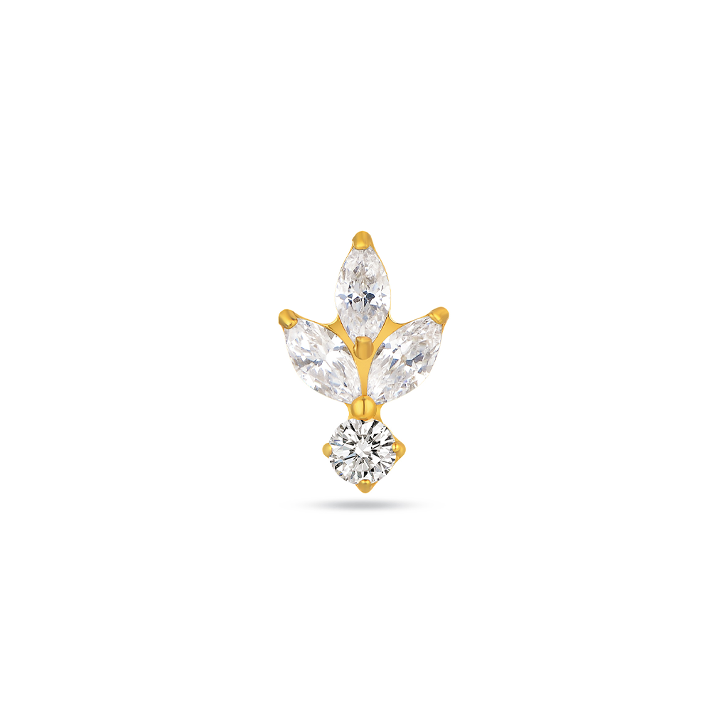 18k V-Gold Marquise Petal Flatback