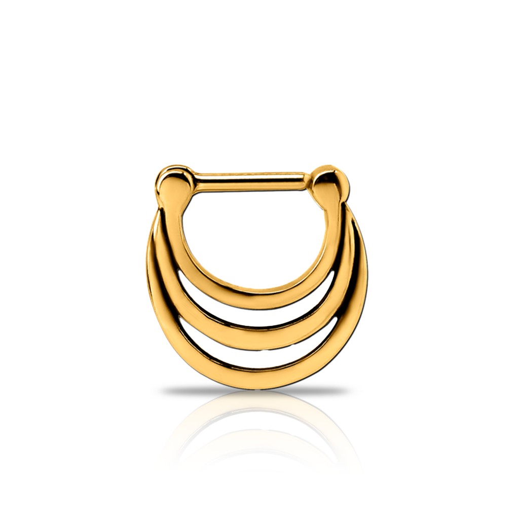 V-Gold 3 Stack Hinged Ring