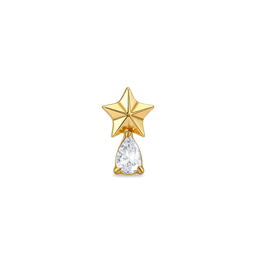 18k V-Gold Shooting Star Flatback