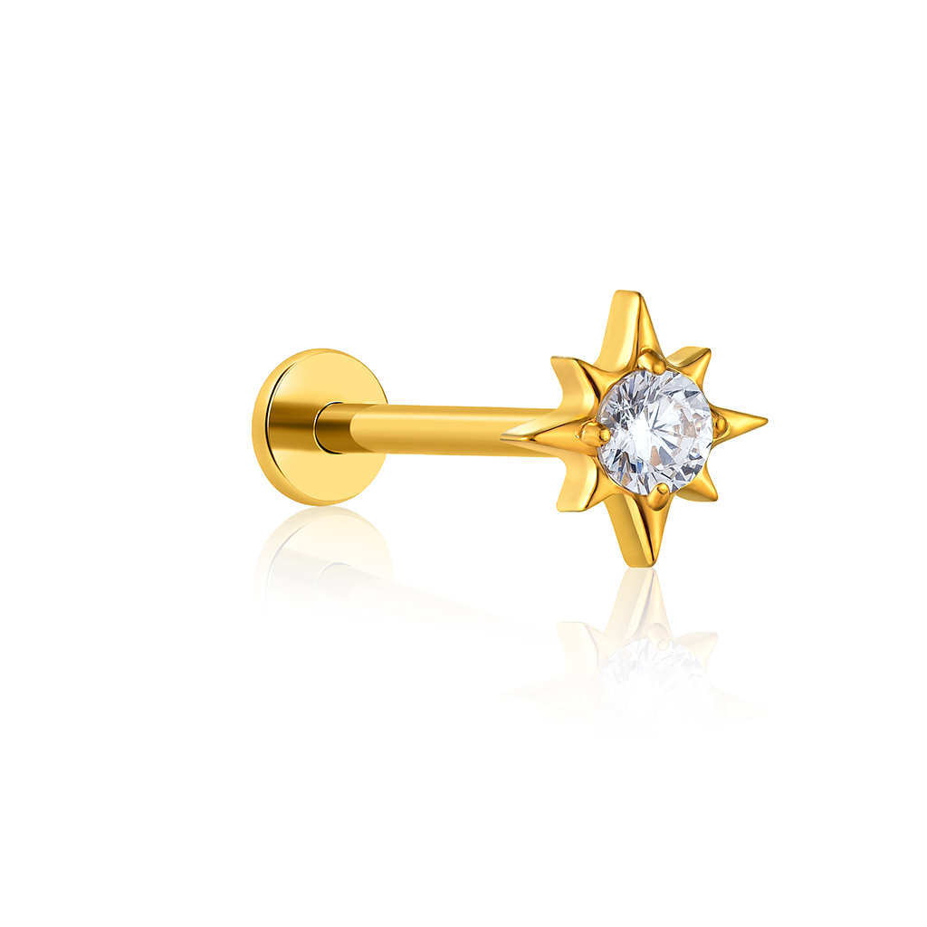 18k V-Gold Sirius Flatback