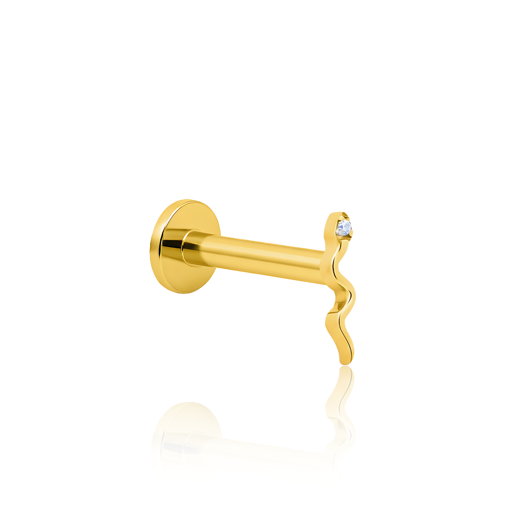18k V-Gold Snake with Crystal Eye flatback