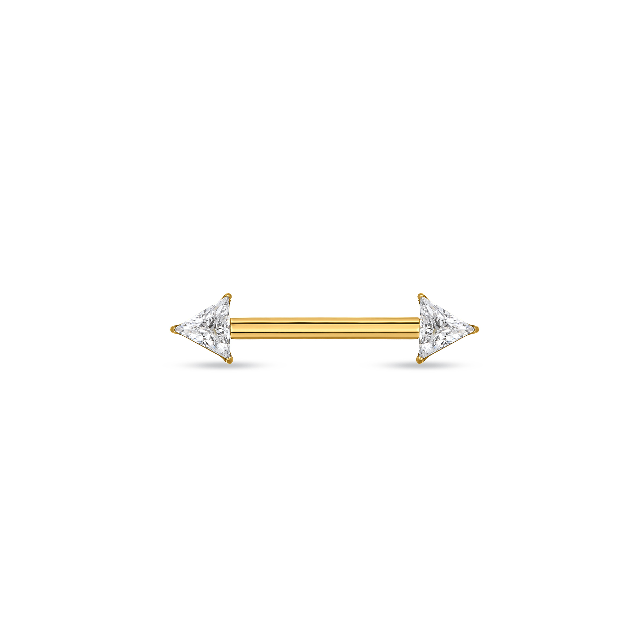 18k V-Gold Spike Nipple Bar