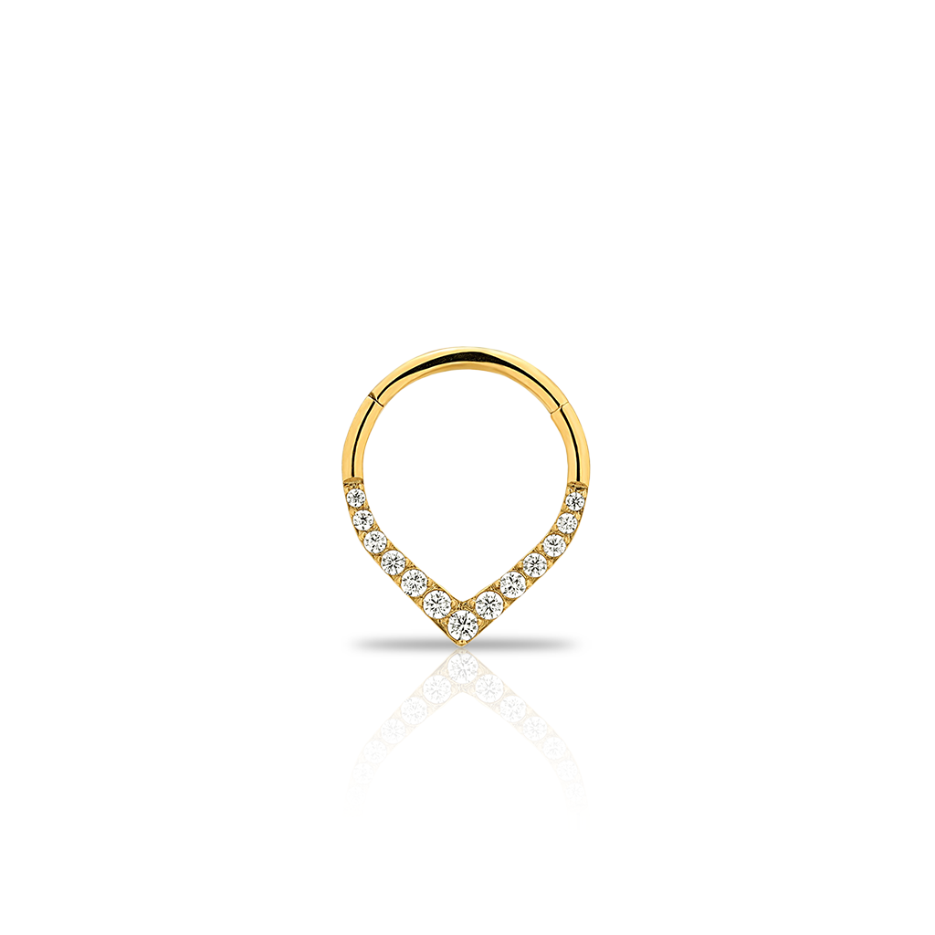 18k V-Gold Tear Hinged Ring