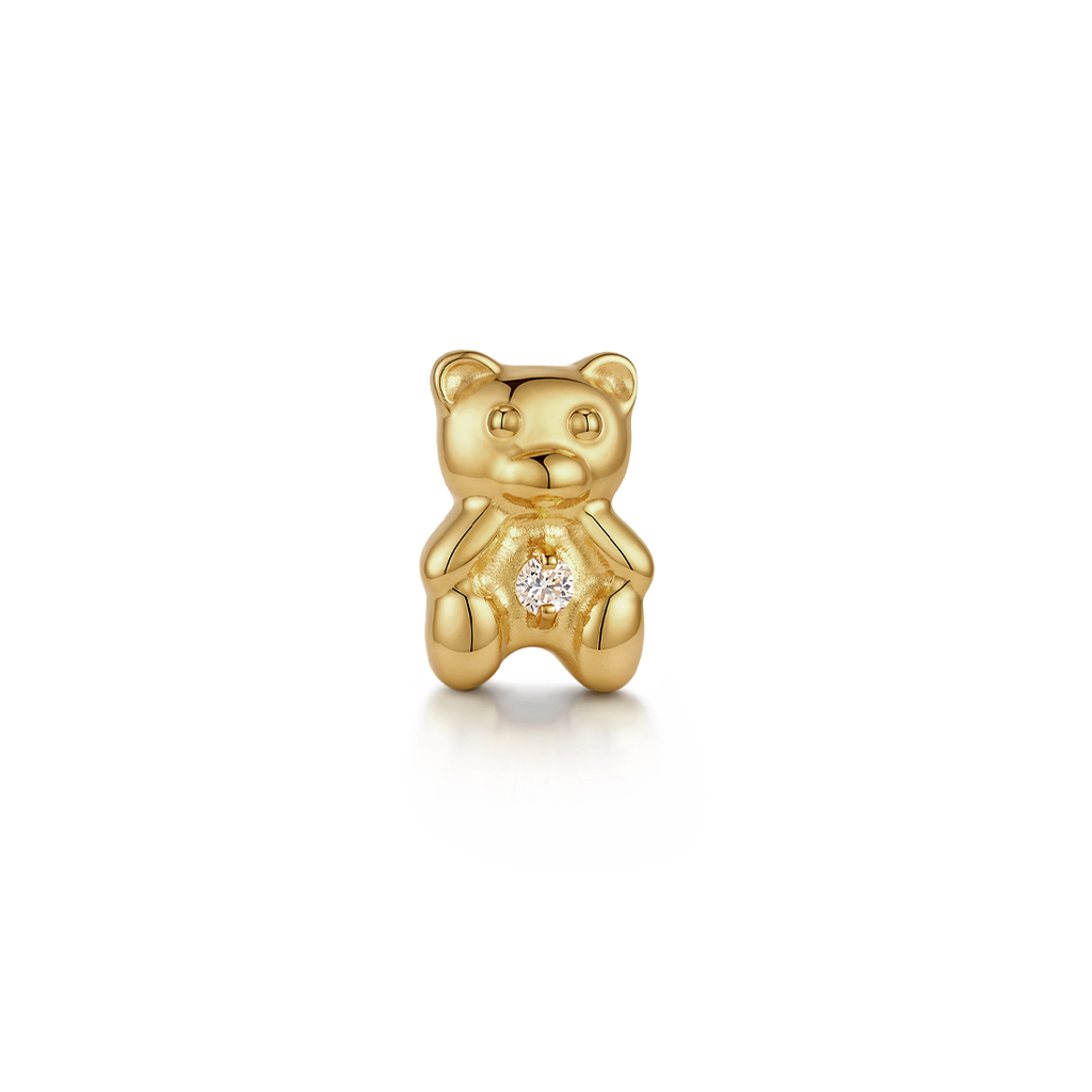 18k V-Gold Jewel Bear Flatback