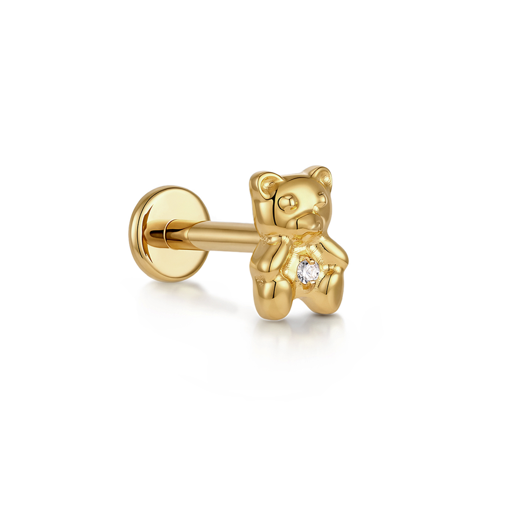 18k V-Gold Jewel Bear Flatback