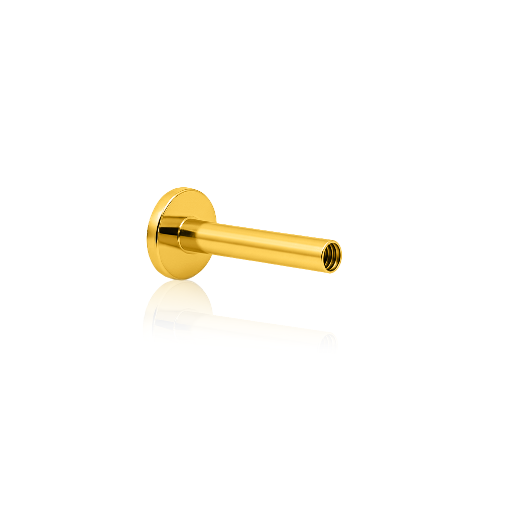 18k V-Gold Internal Thread Flatback - Bar Only