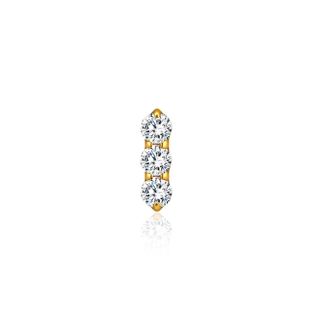 18k V-Gold Tri Crystal Line Flatback
