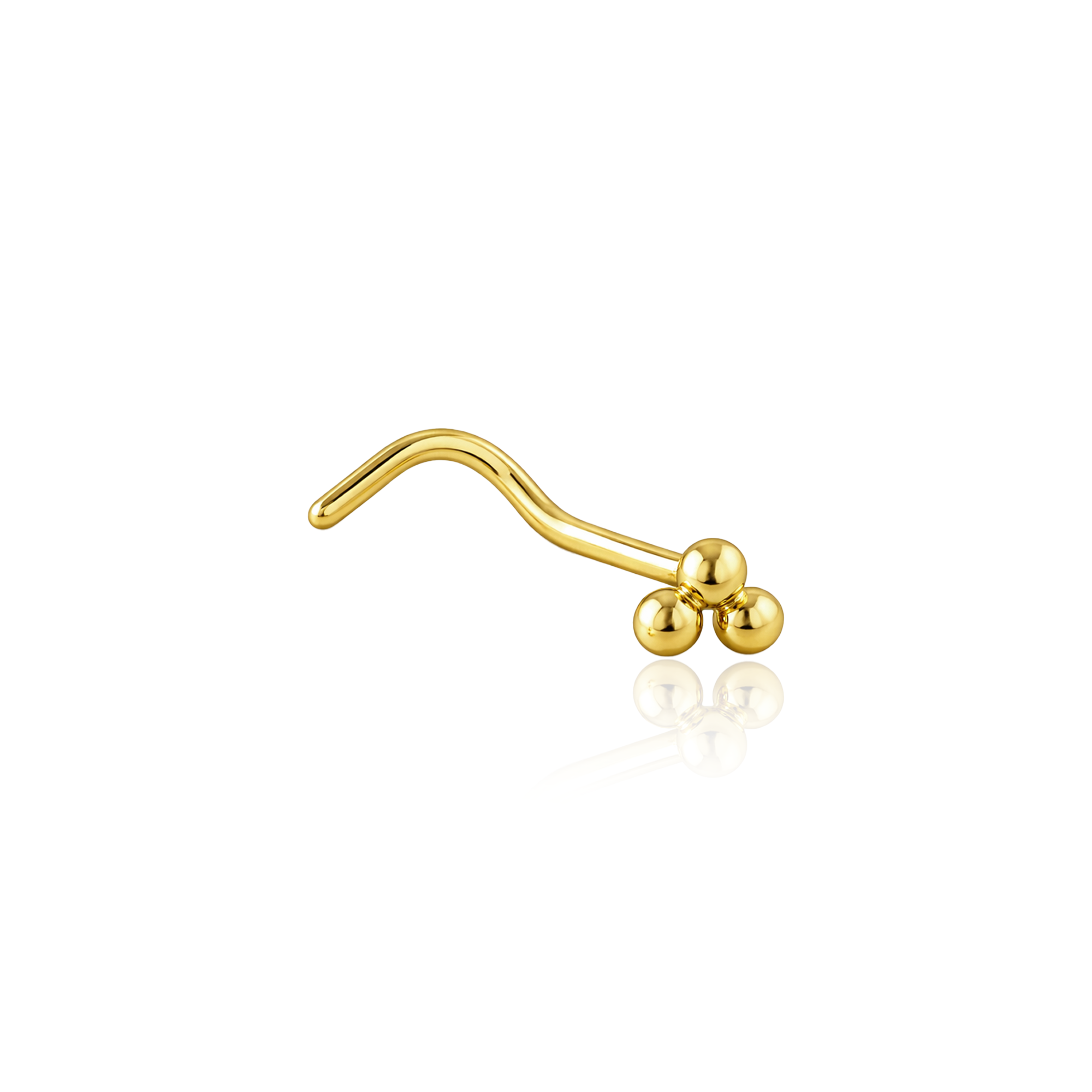 V-Gold Curved Trio Ball Nose Stud