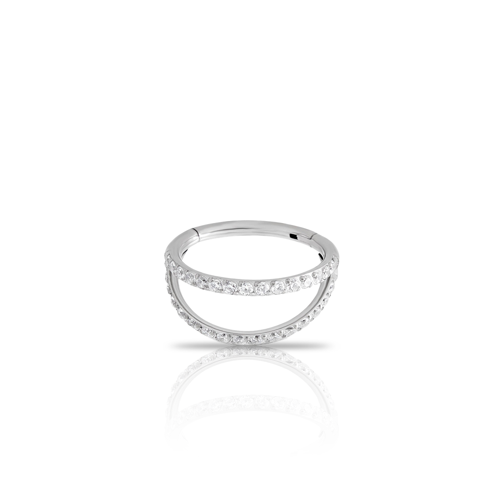 Jewelled Double Ring Hinged Ring