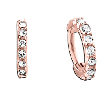 Rose Gold Jewelled Hinged Ring Ear