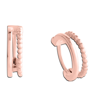 Rose Gold Double Stack w/Beads Hinged Ring