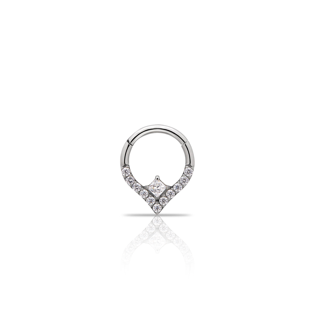 Forward Facing Jewelled Hinged Ring