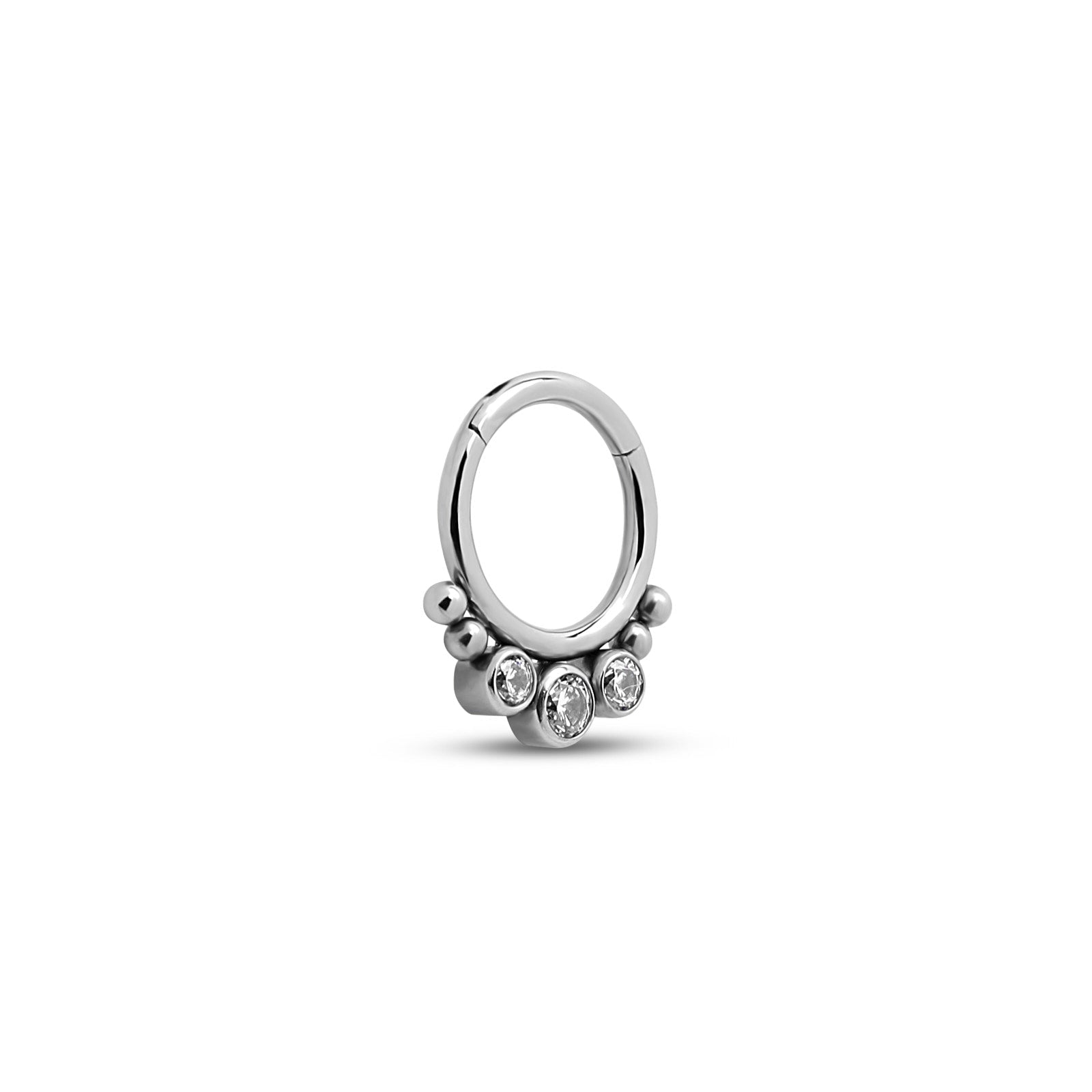 3 Jewelled Cluster Hinged Ring