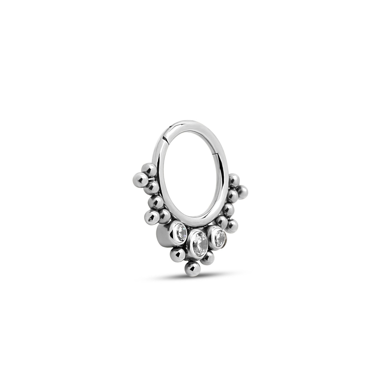 Jewelled Spikey Cluster Hinged Ring