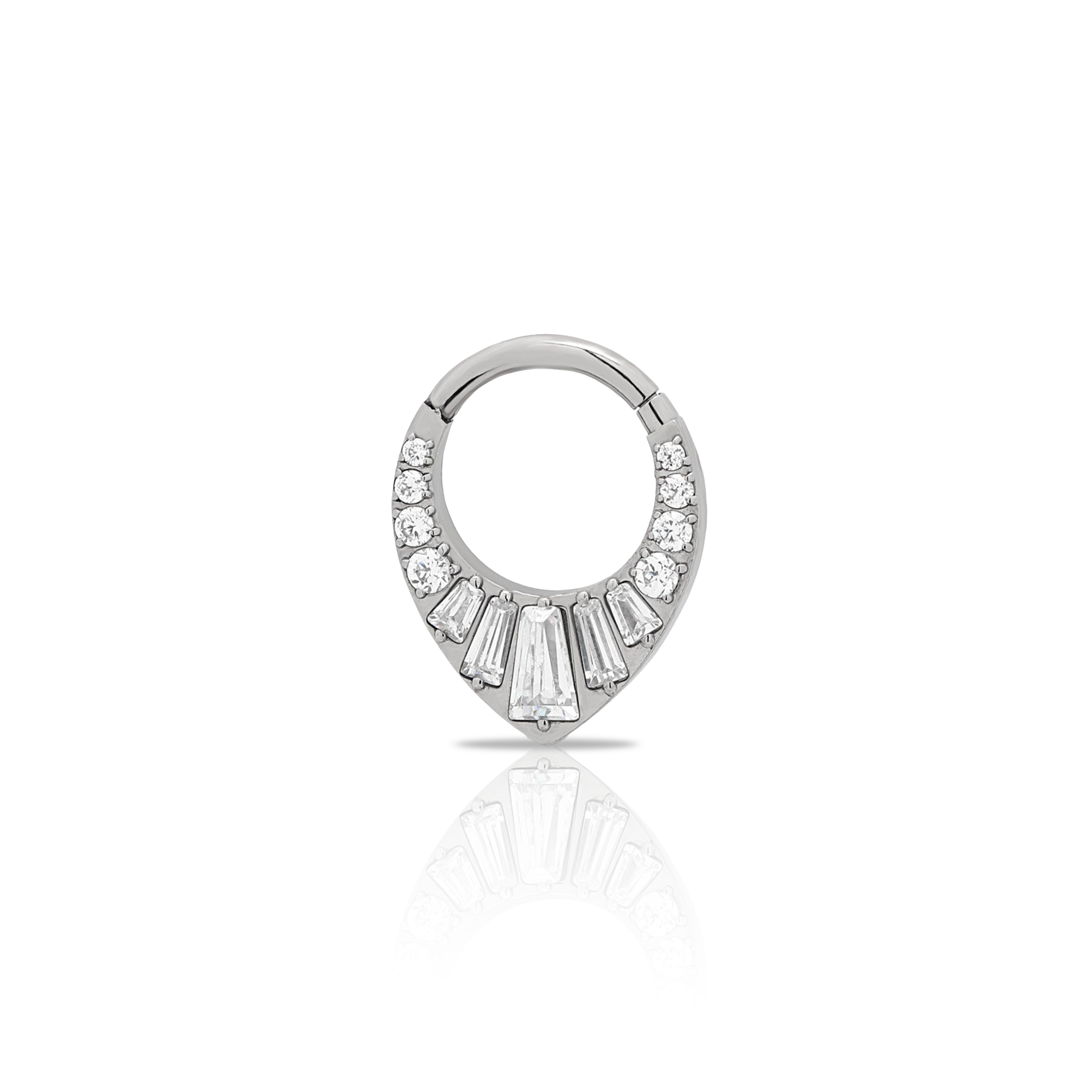 Jewelled Hinged Ring With Baguette Jewels