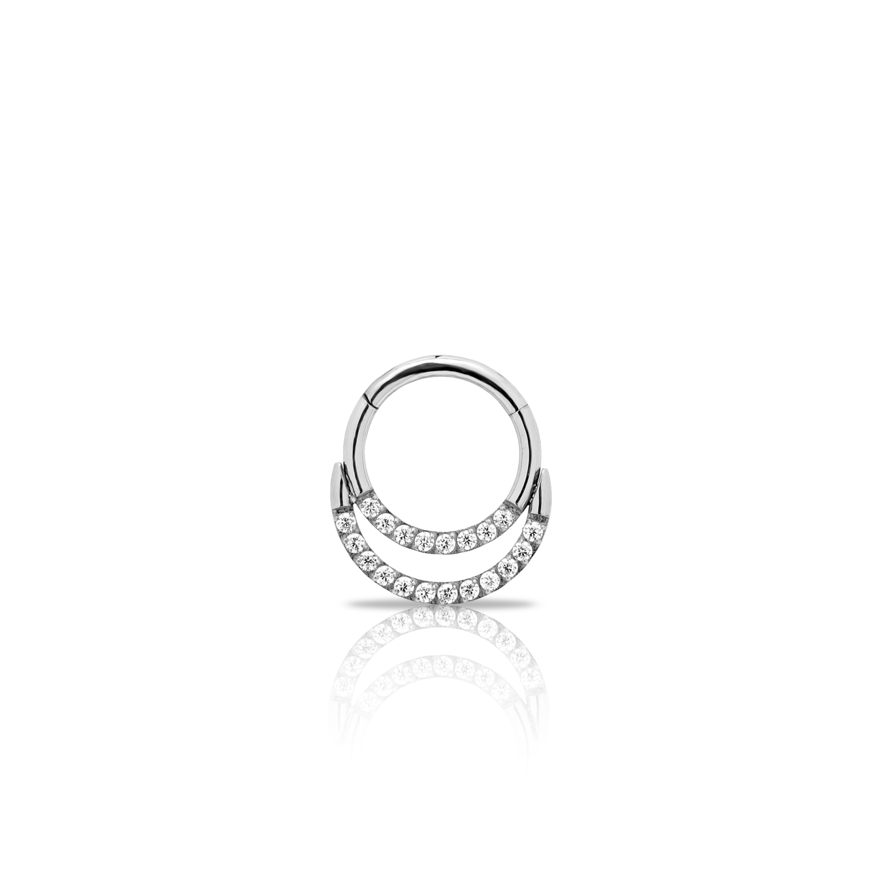 Double Jewelled Forward Facing Hinged Ring