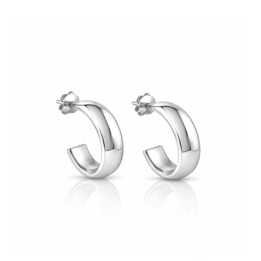 Surgical Steel Luna Curved Earrings - Pair
