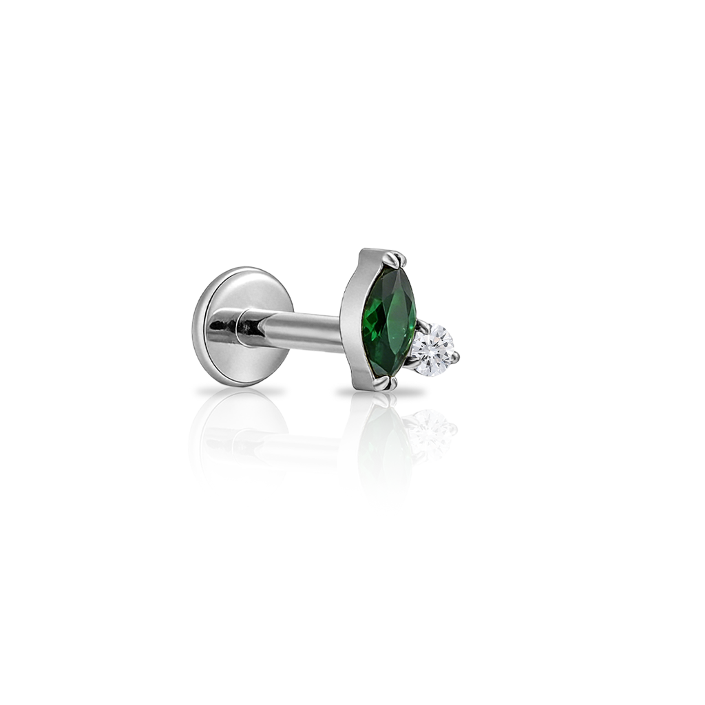 Marquise w Round Stone Flatback