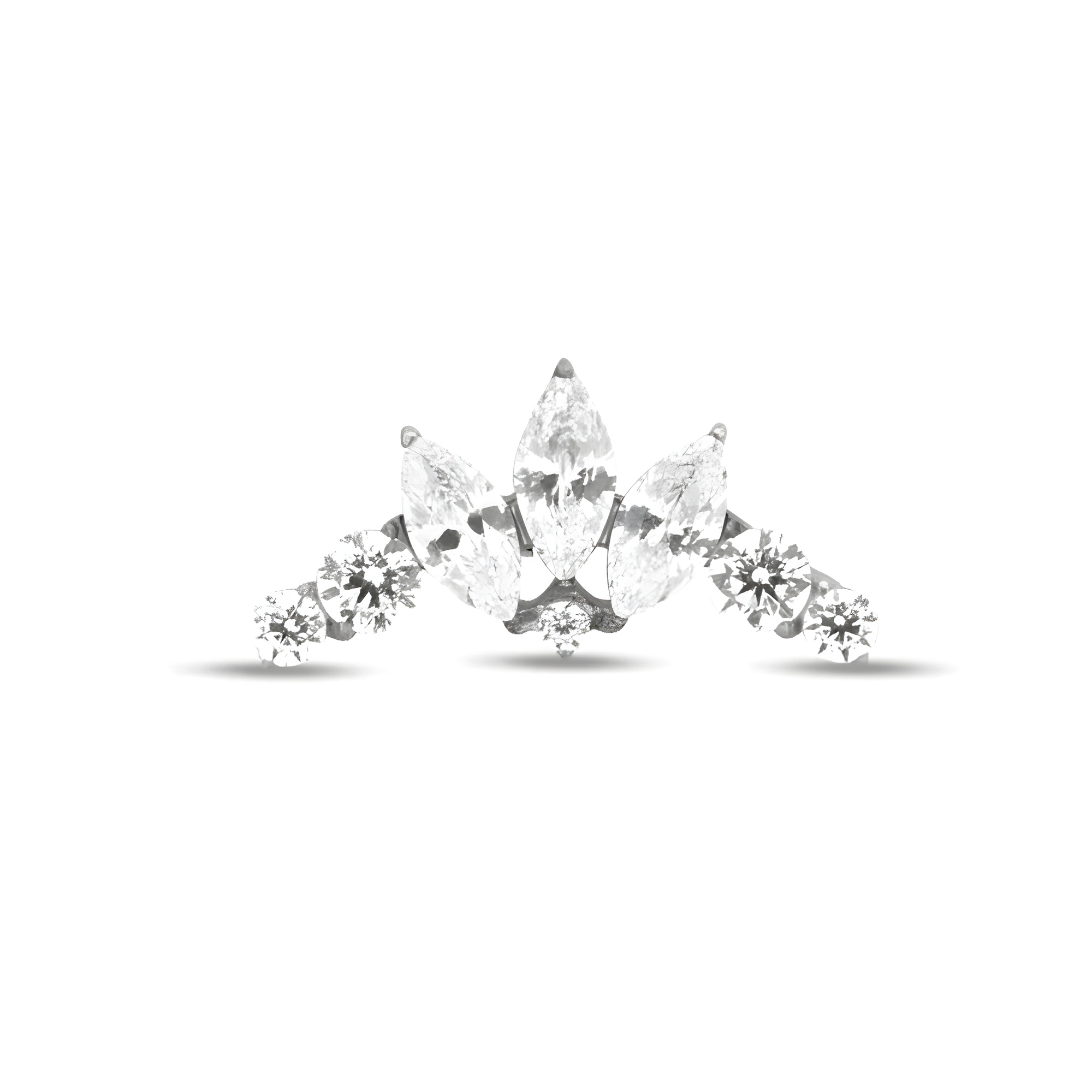 Triple Marquise with Stones Prong Set Flatback